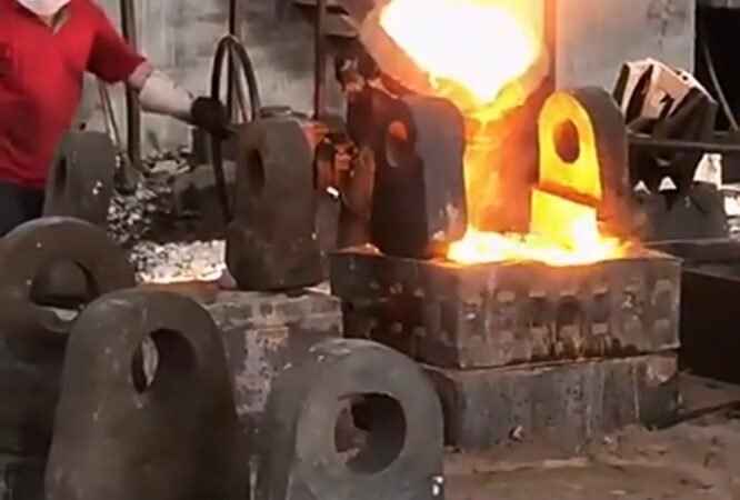 Molten Metal Pouring from Forging Furnace | Industrial Melting Process