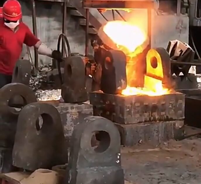 Molten Metal Pouring from Forging Furnace | Industrial Melting Process