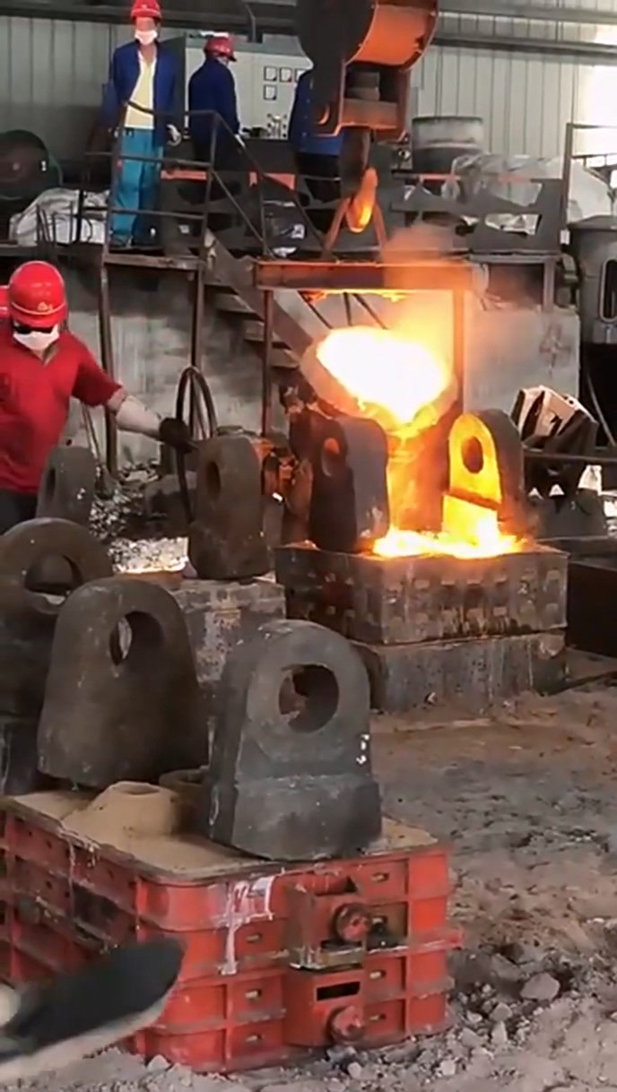 Molten Metal Pouring from Forging Furnace | Industrial Melting Process