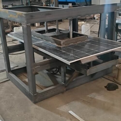 This video shows the working process of our solar panel frame removing machine. The system is designed to automatically remove the aluminum alloy frame from photovoltaic panels, providing an efficient pre-treatment step for solar panel recycling.