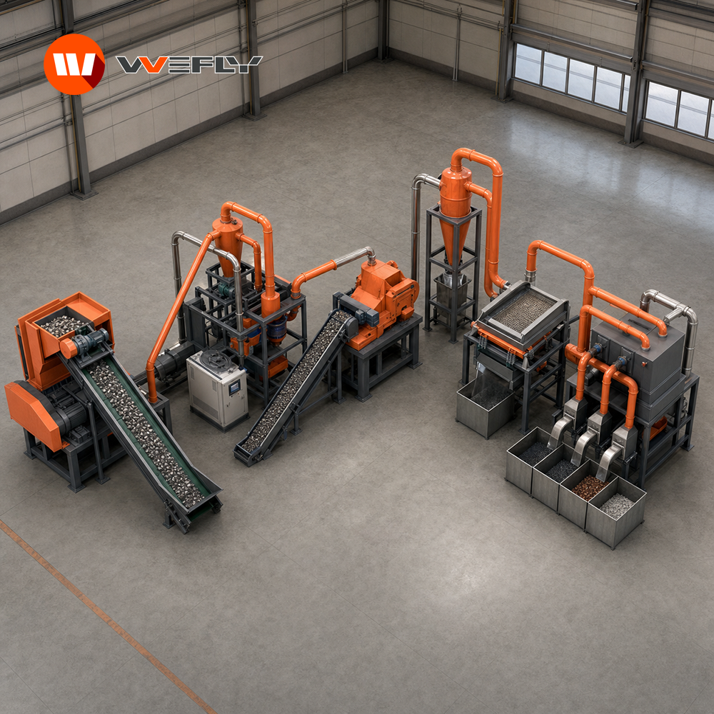 Lithium battery crushing screening and air separation process
