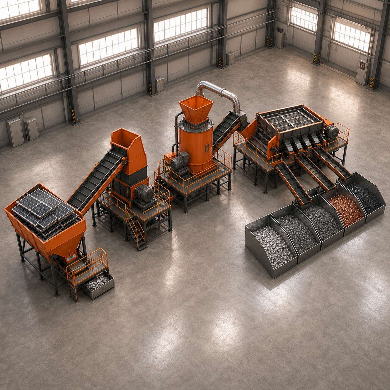 Wolfu solar panel recycling production process