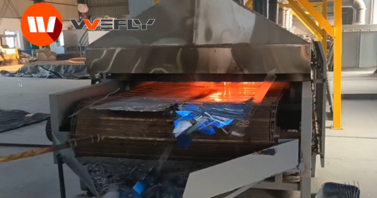 WOLFU PV pyrolysis furnace in production at an Indian customer's solar panel recycling plant