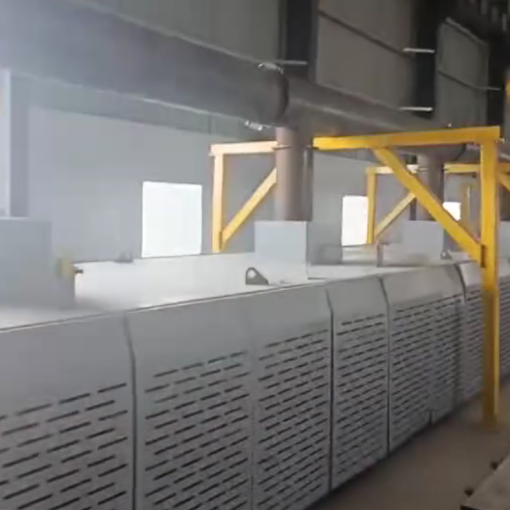 WOLFU continuous solar panel recycling plant on site in India